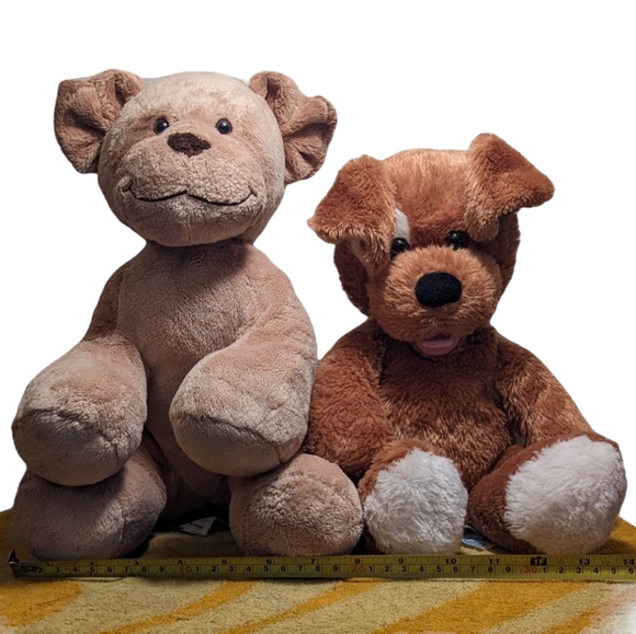Build a Bear Set of 2 Brown with Spots Plush Stuffed Toy Puppy Dogs - Picture 2 of 14